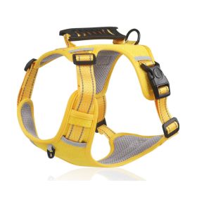 Dog Harness No Pull Breathable Reflective Pet Harness Vest (Option: Yellow-S)