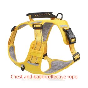 Dog Harness No Pull Breathable Reflective Pet Harness Vest (Option: Yellow set1-S)