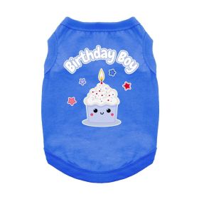 Birthday Boy Dog Shirt (Color: Blue, size: 2X-Large)