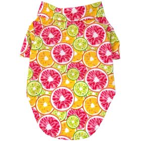 Hawaiian Camp Shirt (Color: Citrus Slice, size: large)