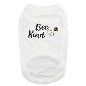 Bee Kind Dog Shirt (Color: White, size: small)