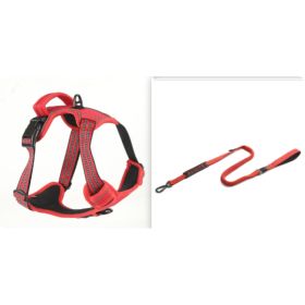 Dog Harness No Pull Breathable Reflective Pet Harness Vest (Option: Red  set1-XS)