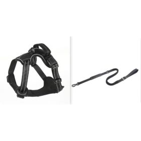 Dog Harness No Pull Breathable Reflective Pet Harness Vest (Option: Black set1-XS)
